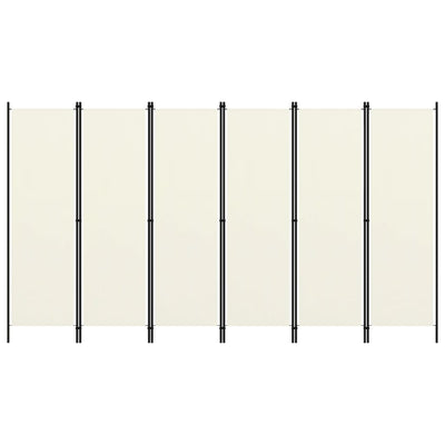 Dealsmate  6-Panel Room Divider Cream White 300x180 cm