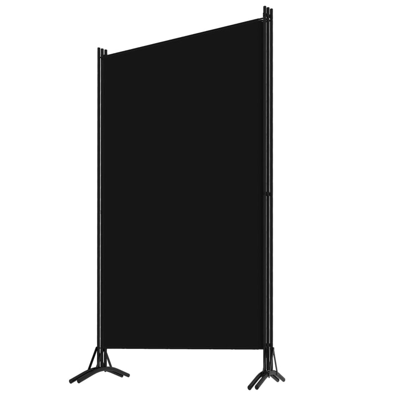 Dealsmate  3-Panel Room Divider Black 260x180 cm Fabric