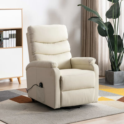 Dealsmate  Stand-up Recliner Cream White Faux Leather