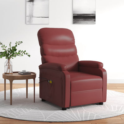 Dealsmate  Stand up Massage Chair Wine Red Faux Leather
