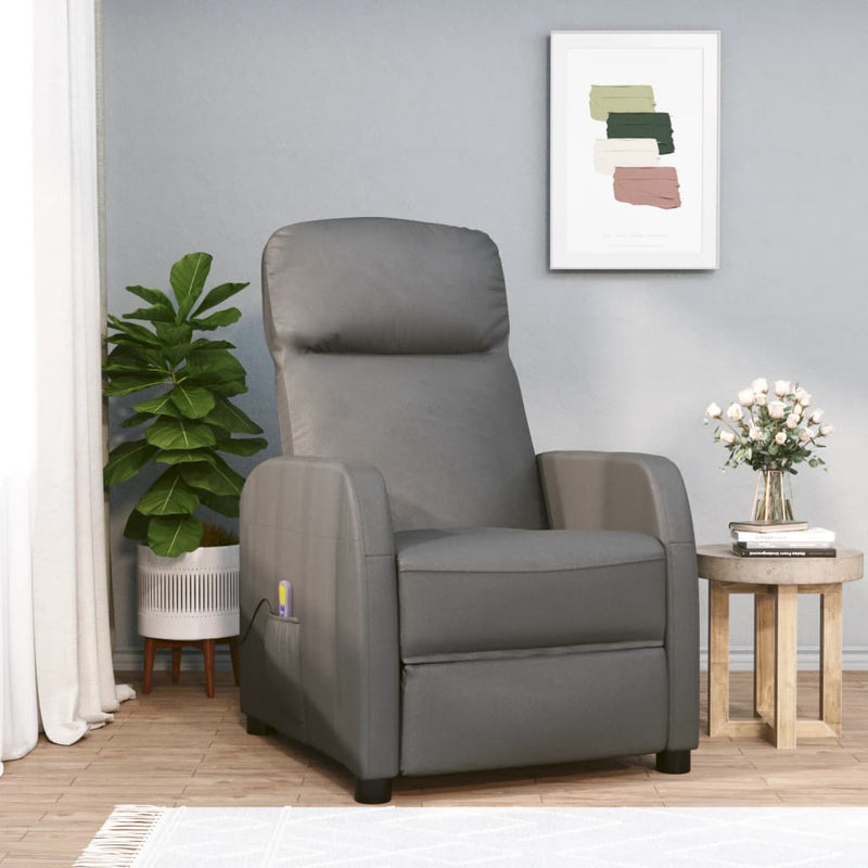 Dealsmate  Massage Chair Anthracite Faux Leather