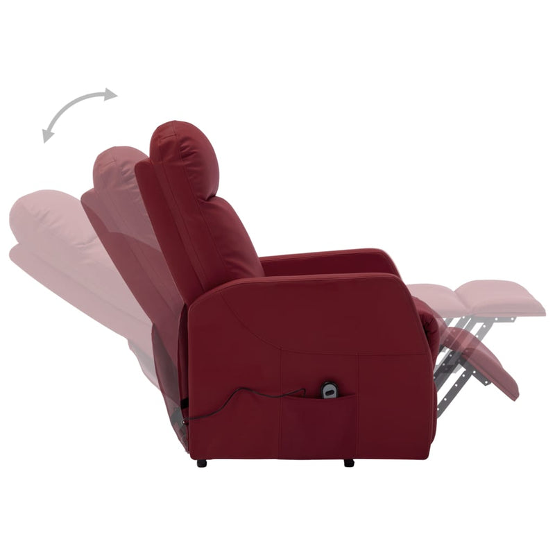 Dealsmate  Stand up Chair Wine Red Faux Leather