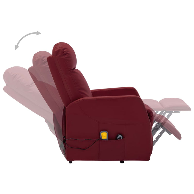 Dealsmate  Stand up Massage Chair Wine Red Faux Leather