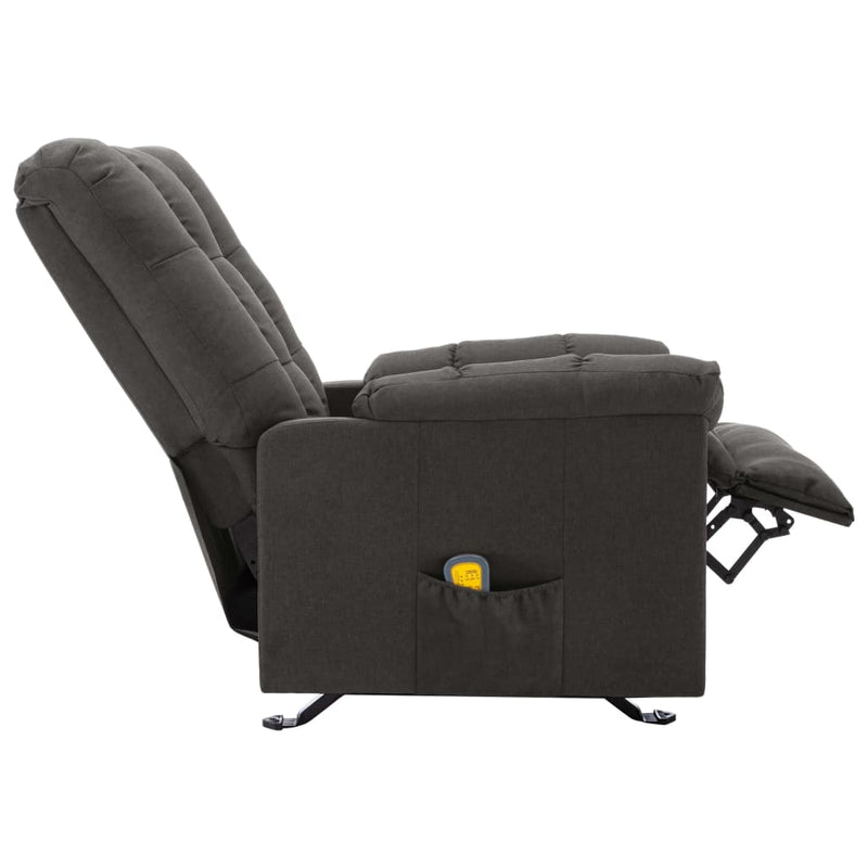 Dealsmate  Massage Reclining Chair Dark Grey Fabric