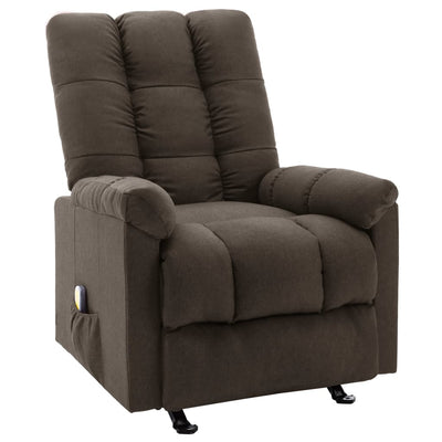 Dealsmate  Massage Reclining Chair Dark Brown Fabric