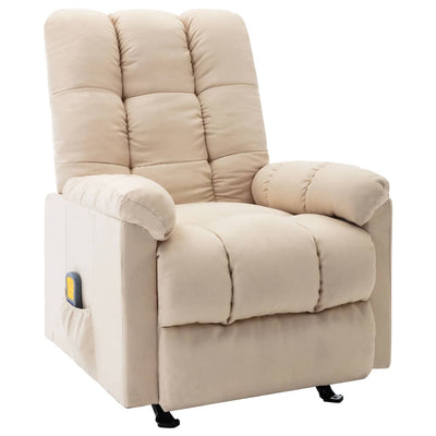 Dealsmate  Massage Reclining Chair Cream Fabric