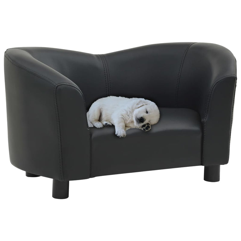 Dealsmate  Dog Sofa Black 67x41x39 cm Faux Leather