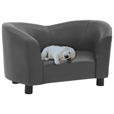 Dealsmate  Dog Sofa Grey 67x41x39 cm Faux Leather