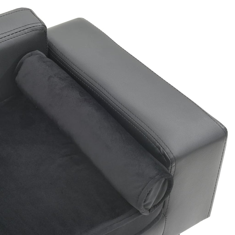 Dealsmate  Dog Sofa Grey 81x43x31 cm Plush and Faux Leather