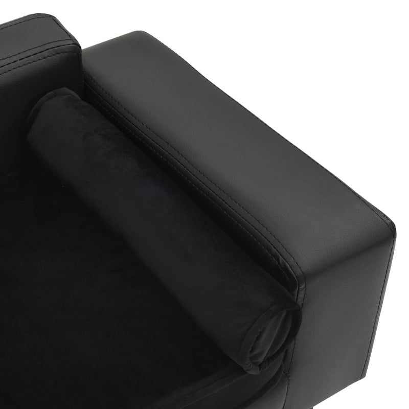Dealsmate  Dog Sofa Black 81x43x31 cm Plush and Faux Leather