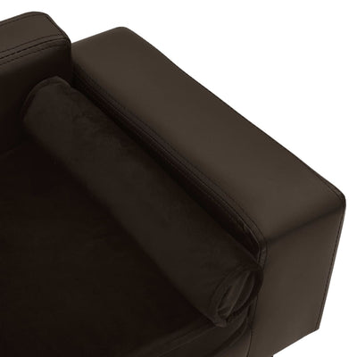 Dealsmate  Dog Sofa Brown 81x43x31 cm Plush and Faux Leather