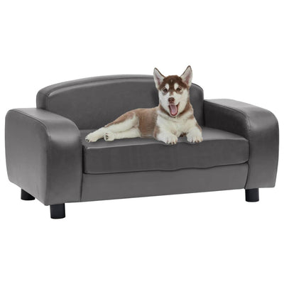 Dealsmate  Dog Sofa Grey 80x50x40 cm Faux Leather