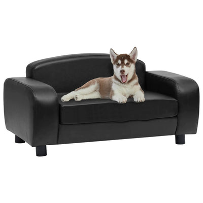 Dealsmate  Dog Sofa Black 80x50x40 cm Faux Leather