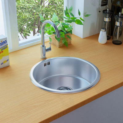 Dealsmate  Kitchen Sink with Overflow Hole Stainless Steel