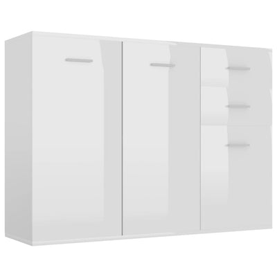 Dealsmate  Sideboard High Gloss White 105x30x75 cm Engineered Wood