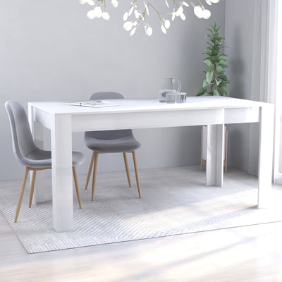 Dealsmate  Dining Table High Gloss White 160x80x76 cm Engineered Wood