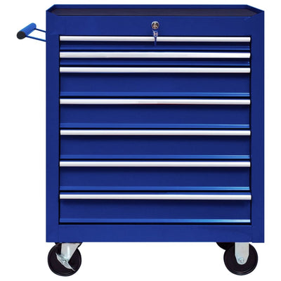 Dealsmate  Workshop Tool Trolley with 7 Drawers Blue