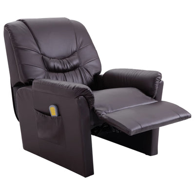Dealsmate  Massage Recliner Chair Brown Faux Leather