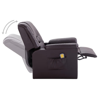 Dealsmate  Massage Recliner Chair Brown Faux Leather