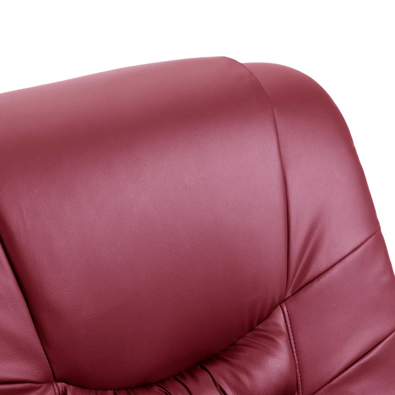 Dealsmate  Massage Recliner Chair Wine Red Faux Leather