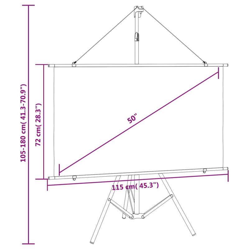 Dealsmate  Projection Screen with Tripod 50" 16:9