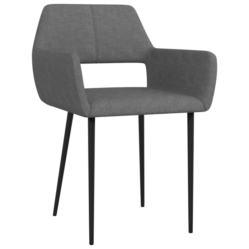 Dealsmate  Dining Chairs 2 pcs Dark Grey Fabric