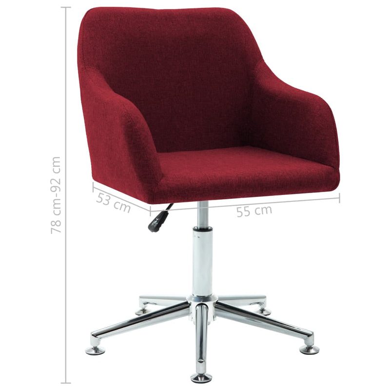 Dealsmate  Swivel Dining Chair Wine Red Fabric