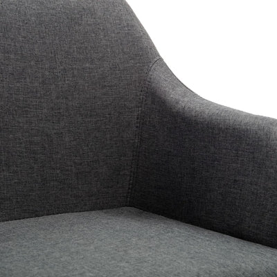 Dealsmate  2x Swivel Dining Chairs Dark Grey Fabric