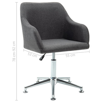 Dealsmate  2x Swivel Dining Chairs Dark Grey Fabric