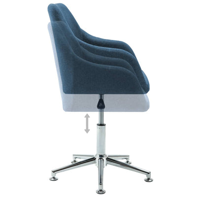 Dealsmate  2x Swivel Dining Chairs Blue Fabric