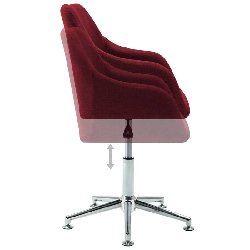 Dealsmate  2x Swivel Dining Chairs Wine Red Fabric