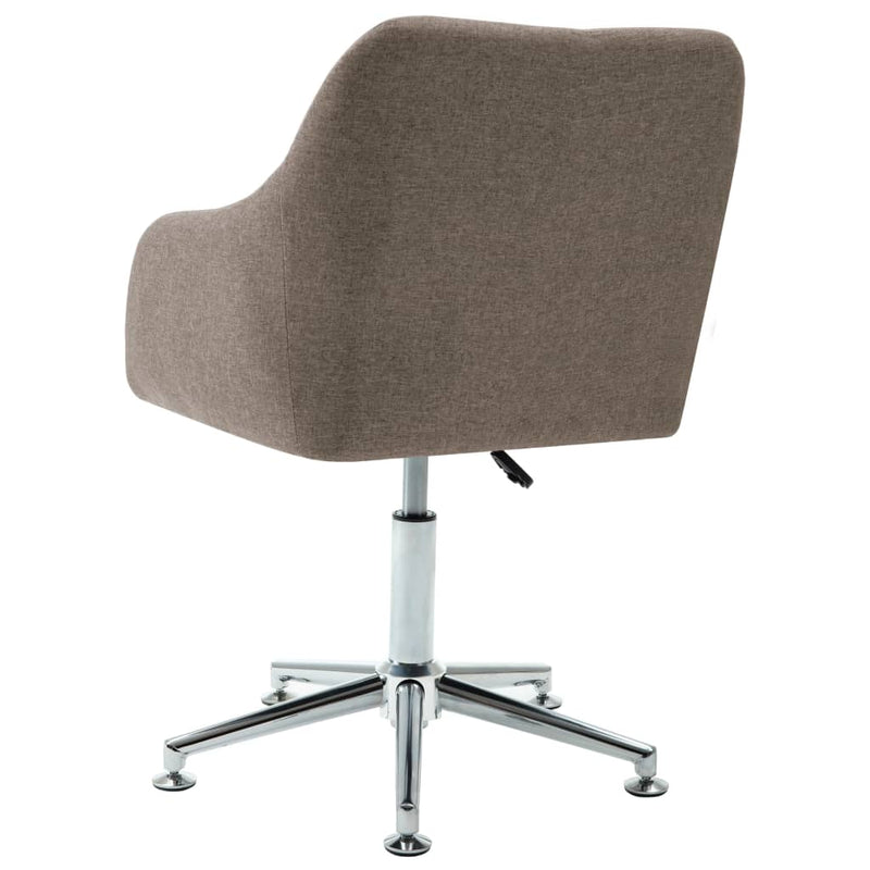 Dealsmate  2x Swivel Dining Chairs Taupe Fabric