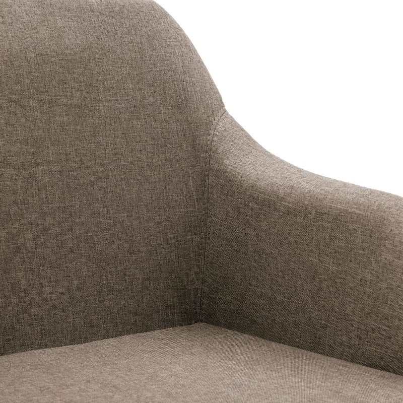 Dealsmate  2x Swivel Dining Chairs Taupe Fabric