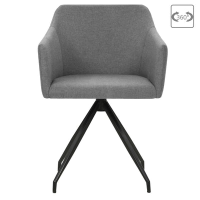 Dealsmate  Swivel Dining Chairs 2 pcs Light Grey Fabric