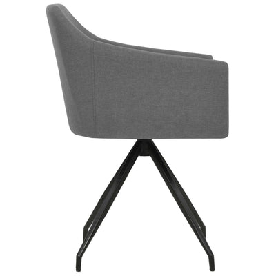 Dealsmate  Swivel Dining Chairs 2 pcs Light Grey Fabric