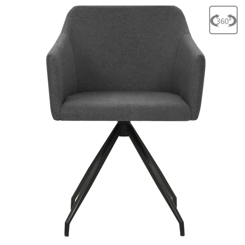 Dealsmate  Swivel Dining Chairs 2 pcs Dark Grey Fabric