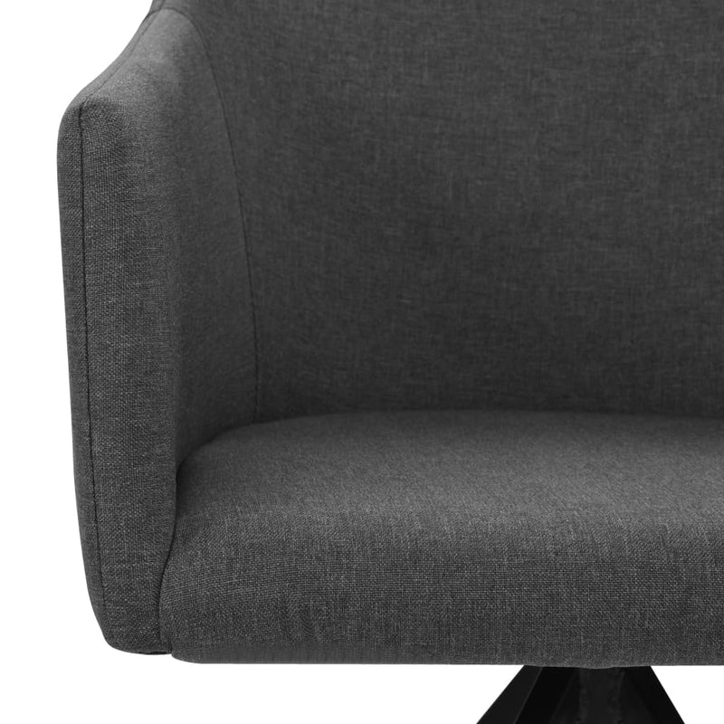 Dealsmate  Swivel Dining Chairs 2 pcs Dark Grey Fabric