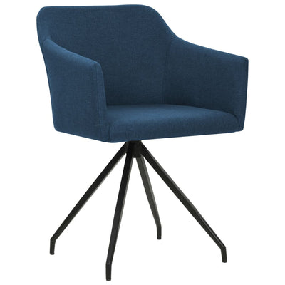 Dealsmate  Swivel Dining Chairs 2 pcs Blue Fabric