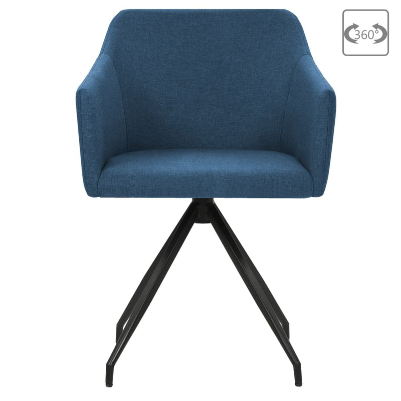 Dealsmate  Swivel Dining Chairs 2 pcs Blue Fabric