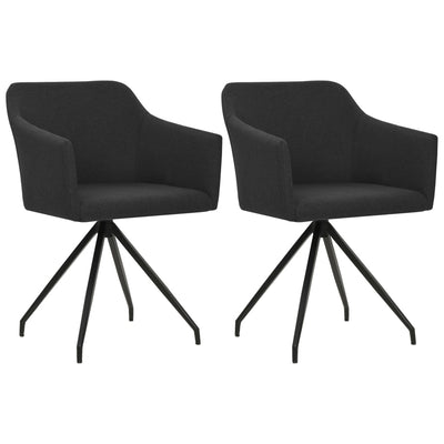 Dealsmate  Swivel Dining Chairs 2 pcs Black Fabric