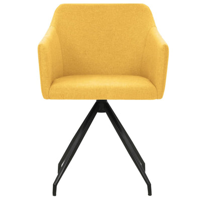 Dealsmate  Swivel Dining Chairs 2 pcs Mustard Yellow Fabric