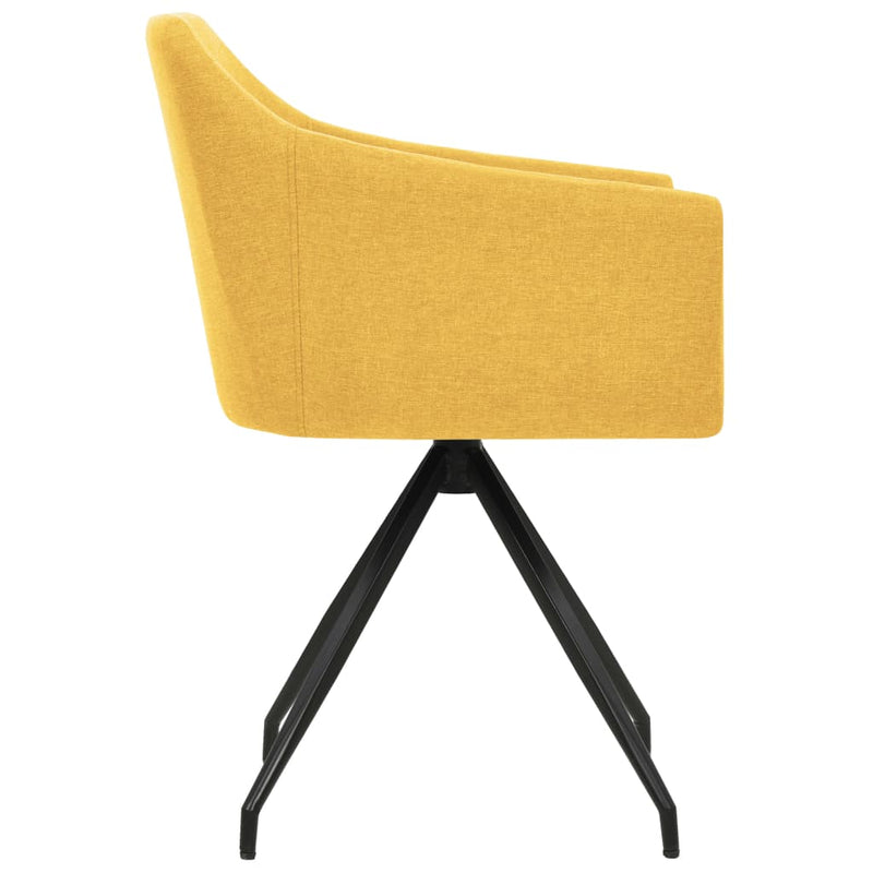 Dealsmate  Swivel Dining Chairs 2 pcs Mustard Yellow Fabric