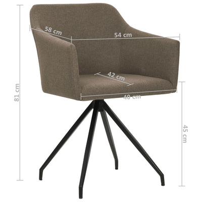 Dealsmate  Swivel Dining Chairs 2 pcs Taupe Fabric