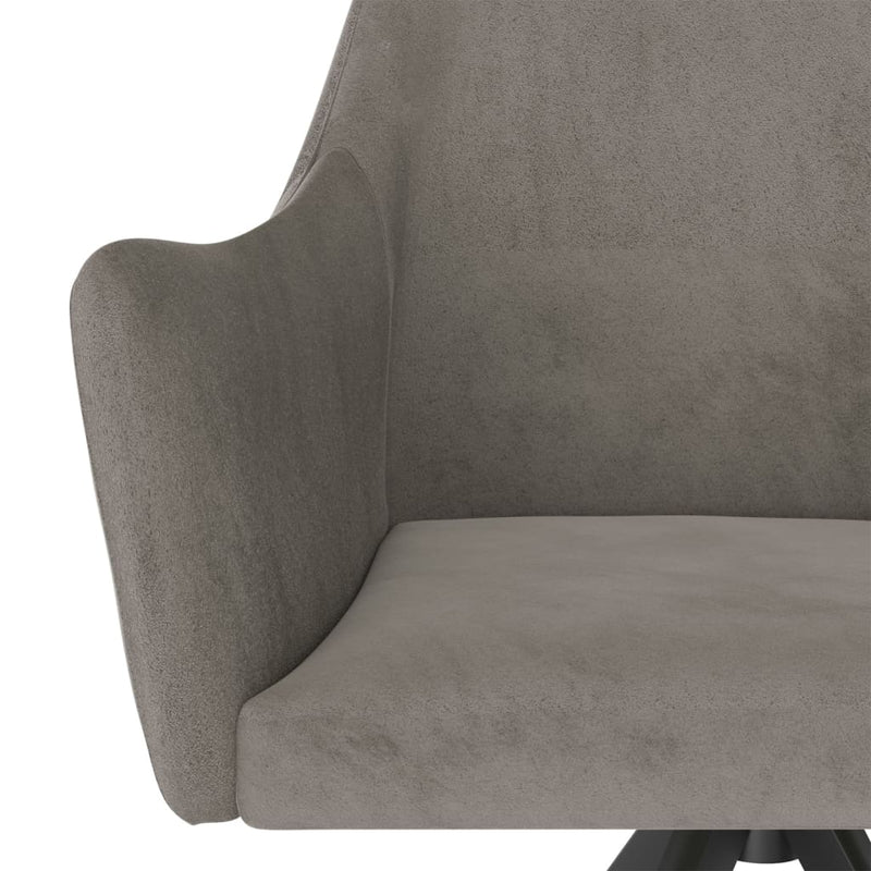 Dealsmate  Dining Chairs 2 pcs Light Grey Velvet