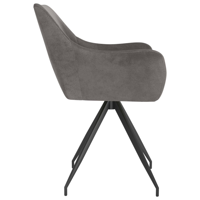 Dealsmate  Dining Chairs 2 pcs Dark Grey Velvet