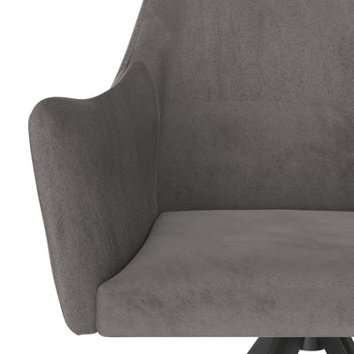 Dealsmate  Dining Chairs 2 pcs Dark Grey Velvet