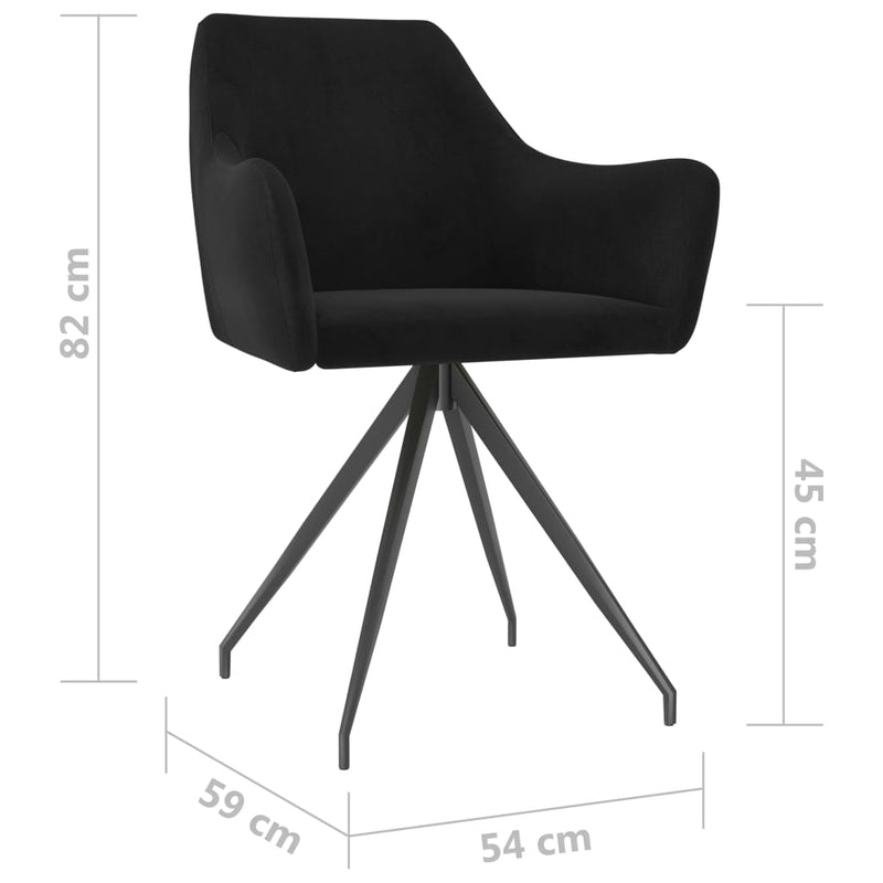 Dealsmate  Dining Chairs 2 pcs Black Velvet