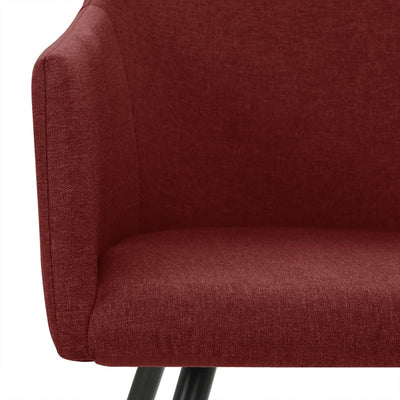Dealsmate  Dining Chairs 2 pcs Wine Red Fabric
