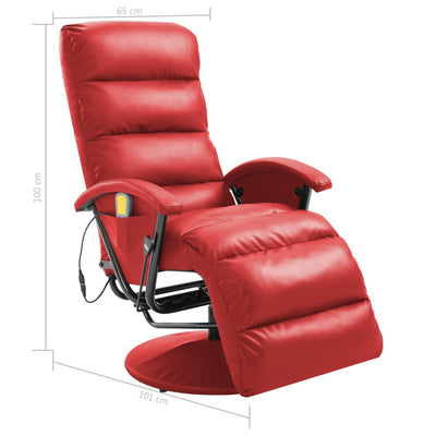 Dealsmate  TV Massage Recliner Red Faux Leather