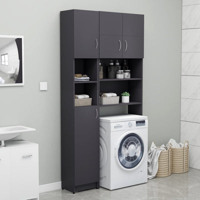 Dealsmate  Washing Machine Cabinet Set Grey Chipboard